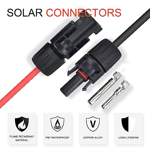 Solar Panel Connector Crimping Tool Kit with 1 Crimper, 15 Pairs Connectors and 1 Spanner Wrench - Essential Tools for Solar Installation Assembly
