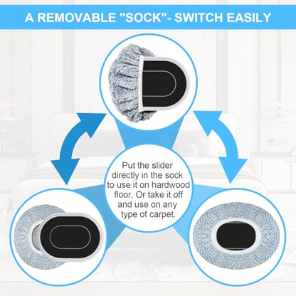 Furniture Sliders for Hardwood Floors: Multi-Surface 3-in-1 Furniture Movers Sliders - Moving Pads with 8PCS Carpet Sliders+4PCS Hard Floor Socks+1 Lifter - Protect Floor and Easily Move Furniture - size: 5.8*4.3in Oval 8+4+1Pack