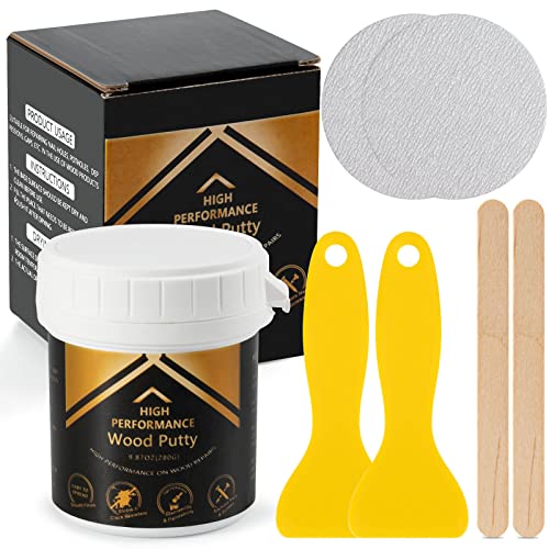 Deuvuo Black Wood Filler, High-Performance Black Wood Putty,Paintable & Sandable Black Black Wood Filler Epoxy - Quickly Fix Wood Cracks And Blemishes With Wood Hole Filler (32Oz) - color: 32oz Black