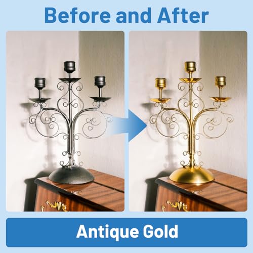 SENVEN Liquid Gold Leaf Paint High Gloss Multi Surface Rich Gold Paint for Metal, Wood, Plastic, Canvas, Appliance, Furniture Scratch Repair & Art Handcrafts 30ml/1.5oz Fast Drying Acrylic Metallic Finish - color: Gold Leaf