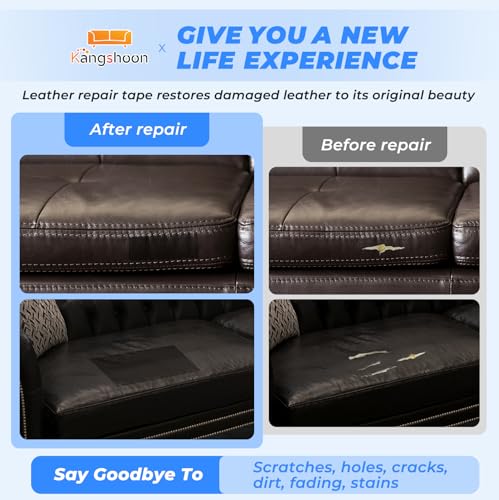 Leather Repair Patches, 3.5X79 Inch Self-Adhesive Leather Repair Tape, Stretch Vinyl Repair Kit for Couch Furniture Sofas Car Seats (Dark Brown, 3.5X79 Inch) - color: Glossy Dark Brown, size: 3.5X79 Inch