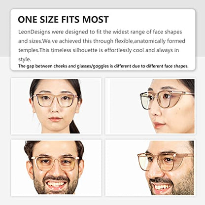 Anti-Fog Safety Glasses for Women | ASIN Z87.1 Safety Glasses for Men | Blue Light Blocking Safety Goggles (Square coffee) - color: Square Coffee