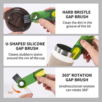 3 in 1 Cup Lid Gap Cleaning Brush Set, Multifunctional Insulation Bottle Cleaning Tools, Mutipurpose Tiny Silicone Cup Holder Cleaner, Home Kitchen Cleaning Tools - style: 3Pcs Grey