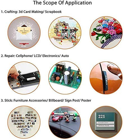 Pimoys 2mm / 3mm x 25m Double Sided Phone Adhesive Tape, 2 Rolls Heat Resistant High Adhesion Transparent Acrylic Tape, LCD Screen Sticker for Cell Phone Touch Screen Repair - size: 2mm / 3mm
