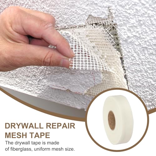 PATIKIL Drywall Repair Mesh Tape, 2 inch x 328 ft Fiberglass Repair Patch Self-Adhesive Dry Wall Joint Tape 12 Mesh Wall Hole Crack and Seam Patch, White - size: 2 inch x 328 Feet