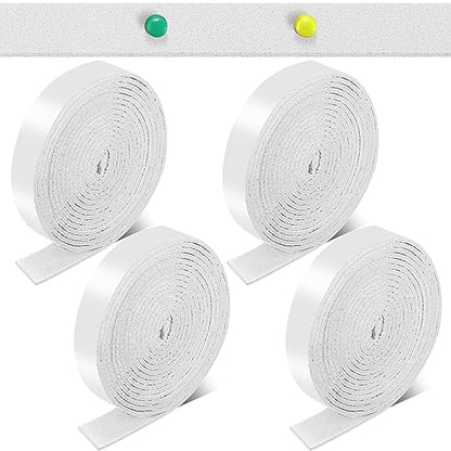Zonon 4 Rolls 120 Inch Felt Strip with Adhesive Backing Felt Tapes Furniture Strip Rolls Self Stick Heavy Duty Polyester for Protecting Furniture and DIY Adhesive(White,0.5 Inch) - color: White, size: 0.5 Inch