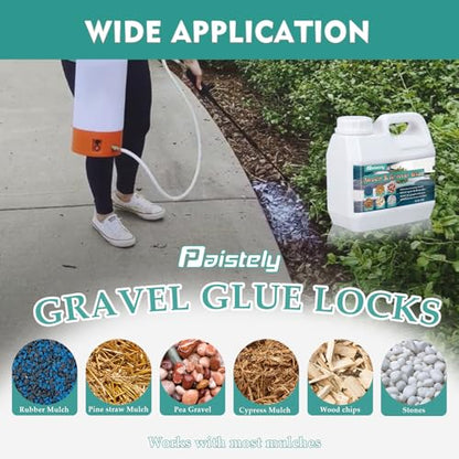 Rock Glue for Landscaping, Fast Drying Lockdown Sticky Rock Glue, Reliable and Non-Toxic Gravel Binder for Rocks, and Pea Gravel, Lasts up to 12-24 Months