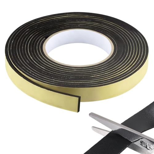 Foam Insulation Tape 0.12'' x 0.39" x 16Ft Density Foam Adhesive Soundproofing Waterproofing Weather Sealin Car Speaker Sealing Tape Weather Stripping Door Seal (16Ft x 0.12'' x 0.39") - color: 16Ft x 0.12'' x 0.39"