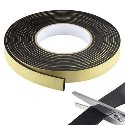 Foam Insulation Tape 0.08'' x 0.39" x 33Ft Density Foam Adhesive Soundproofing Waterproofing Weather Sealin Car Speaker Sealing Tape Weather Stripping Door Seal (33Ft x 0.08'' x 0.39") - color: 33Ft x 0.08'' x 0.39"