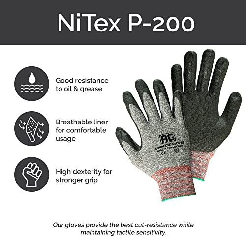 – NiTex P-200 Nylon Nitrile Gloves, Breathable Nitrile Foam Coated Utility Gloves for Insulated Grip, Grey, 12-Pair, Medium - color: Grey, size: 12 Pairs (Medium)