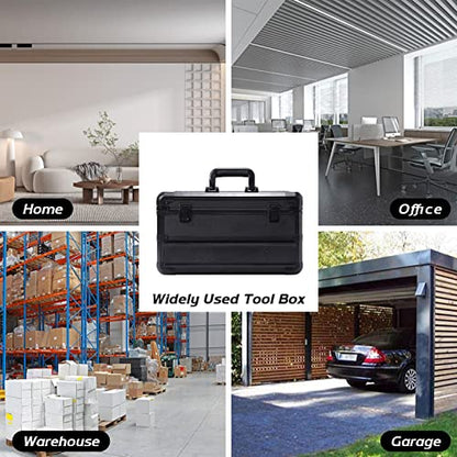 E ELIAUK Tool Box Hard Case Tool Organizer Storage Cabinet Carry Case,Toolbox with Drawers, Black - color: Black