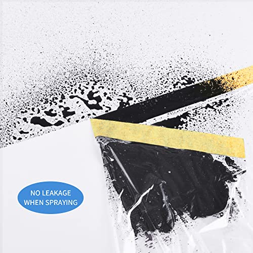 TAPEBEAR Pre-Taped Masking Film, Tape and Drape, Plastic Sheeting Roll, Automotive Painters Masking Tape Film, Plastic Sheeting Cover for Appliance and Furniture, 9feet X 90feet, 2600mmx 27m,3Rolls - size: 2600mm x 27m