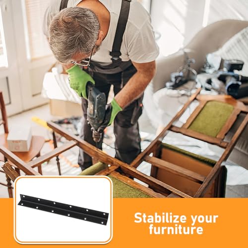 Raised Garden Bed Corner Brackets, 4pcs L Bracket, 90 Degree Angle Brackets, Black Metal Bed Corner Bracket Connectors for Furniture, Wood Frame, Shelf, Cabinet (275x25x25mm) - size: 275x25x25mm