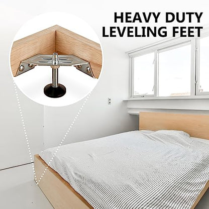 POWERTEC Corner Leveling Feet 8PK, Heavy Duty Adjustable Corner Bracket Levelers with Nylon Foot for Cabinets, Vanities, Furniture & Shelves (71157-P2) - size: Set of 8, style: Corner leveling feet