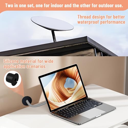 Cable Routing Kit for Starlink for 1 inch Wall Hole, Wall Bushing Grommet, Starlink Accessories, Silicone Cable Wall Pass, Starlink Anti-Slip Wall Grommets for Cables (1 inch) 2 Pcs - size: 1 inch 2pcs