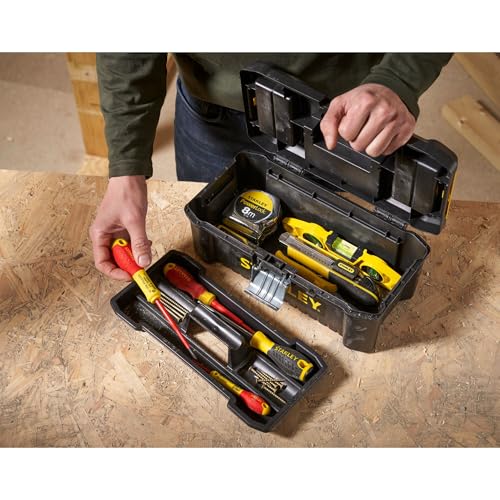 Stanley STST1-75515 Toolbox "Essential" with metal latches, Black/Yellow