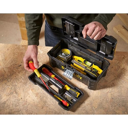 Stanley STST1-75515 Toolbox "Essential" with metal latches, Black/Yellow