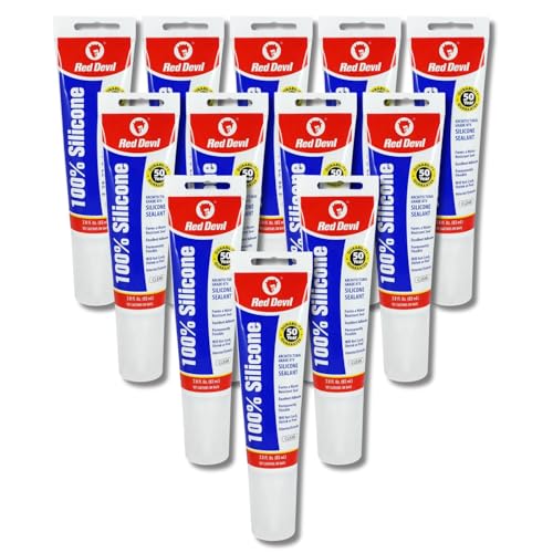Red Devil 082012 100% Silicone Sealant Architectural Grade, Clear, 2.8 Oz, Pack of 12 - color: Clear, size: 2.8 oz, style: Pack of 12