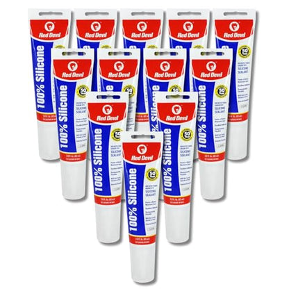 Red Devil 082012 100% Silicone Sealant Architectural Grade, Clear, 2.8 Oz, Pack of 12 - color: Clear, size: 2.8 oz, style: Pack of 12