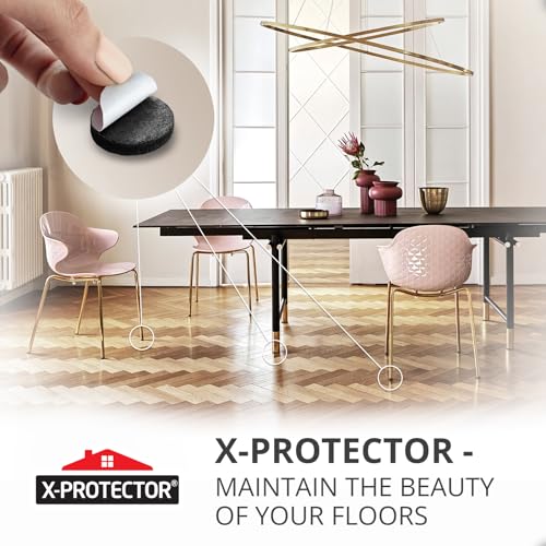 Felt Furniture Pads 235 PCS X-Protector! Huge Quantity of Black Furniture Pads for Hardwood Floors with Many Big Sizes – Your Ideal Wood Floor Protectors for Furniture. - size: 235 Pcs Black, Round & Square