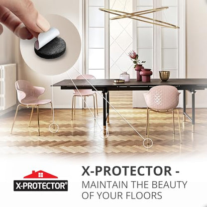 Felt Furniture Pads 235 PCS X-Protector! Huge Quantity of Black Furniture Pads for Hardwood Floors with Many Big Sizes – Your Ideal Wood Floor Protectors for Furniture. - size: 235 Pcs Black, Round & Square