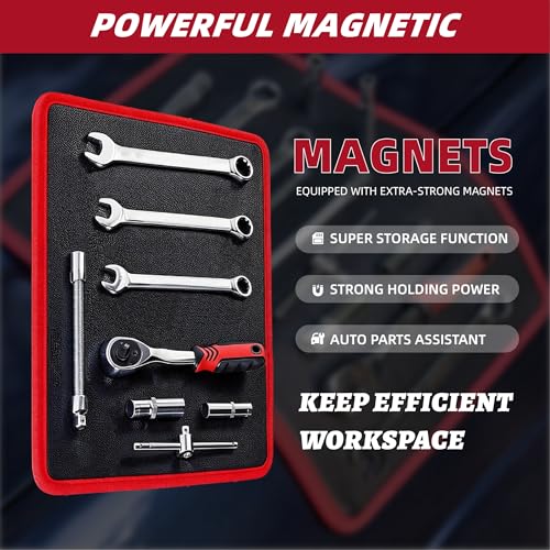 Magnetic Tool Mat, Magnetic Mat for Tools PVC, Flexible Magnetic Mat 40 LBS, Icon Magnets Tool Mat and Tray Holder, Magnetic Tool Holder for Garage, Workshop & Auto Repair Tools, 12.7" x 9.6" - size: 1 Pack