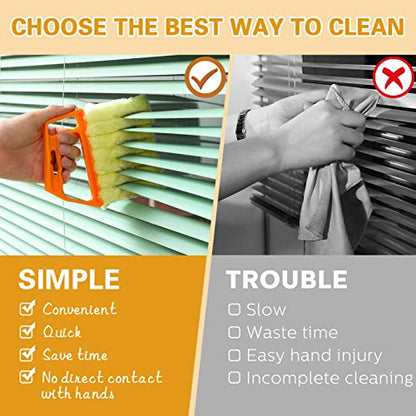 10 Pcs Venetian Window Blind Cleaner Duster Tool Set, Mini Blind Cleaner Duster Brush, Hand Held Air Conditioner Shutters Duster, Dirt Cleaner for Blind, Fan, Air Conditioner, Window Groove Gap (Blue) - color: Blue