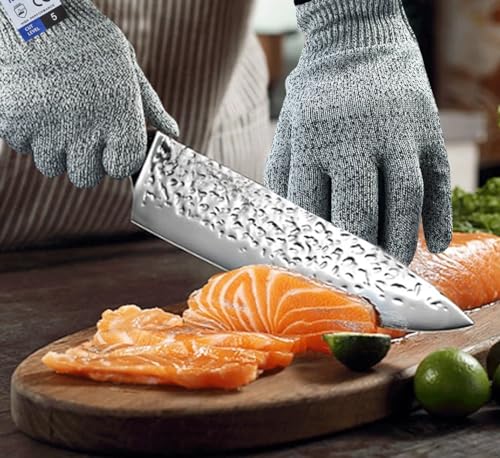 Cutting Gloves,1 Pairs Food Grade Level 5 Protection, Safety Kitchen Cut Gloves for Oyster Shucking, Fish Fillet Processing, Mandolin Slicing, Meat Cutting and Wood Carving(Gray-Medium) - color: Gray, size: Medium (Pack of 2)