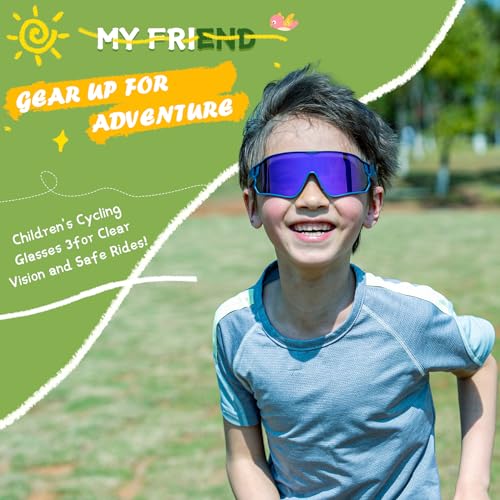 ROCKBROS Photochromic Sports Kids Sunglasses For Boys Girls Children Youth MTB Biking Sunglasses for Kids Ages 8 to 14 - color: Green