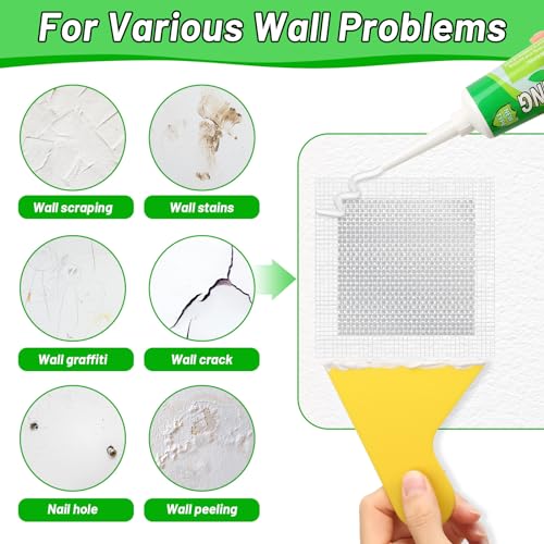 Mckanti Drywall Repair Kit - Spackle & Patch for Wall Holes, Includes 4 Pcs Drywall Patch, Sandpaper, Scraper - color: 3 Pack Wall Spackle