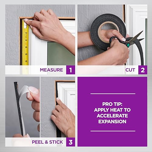 M-D Building Products 03110 1/2 in. Black Expandable Foam Platinum™ Weatherseal for Uneven Gaps - color: Black, size: 1/2 in.