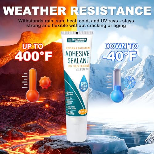 Silicone Sealant - 100% Waterproof, Flexible & Shrink Proof Caulk for Bathroom, Kitchen, Windows, Automotive – Strong Adhesion Sealant for Cracks, Gaps, Leaks 150ML/5Oz (Grey) - color: GREY
