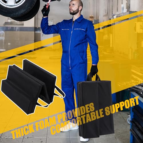 BALAPET Thick Supportive Foam Mechanical Mat to Lay On with Pillow, Waterproof Portable Mechanic Pad for Working Under Car with Carrying Handles,Suitable for Garage, Picnicking, Gardening