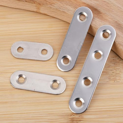 10set Stainless Steel Brace Bracket with Screws Repairing Fixing Connection Plate Flat Straight Furniture Corner Brackets (36x16mm) - color: 36x16mm