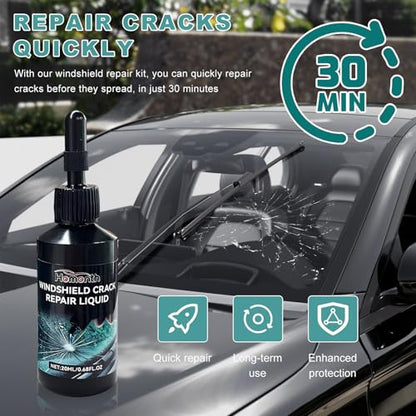Windshield Crack Repair Kit, Quick Car Window Cracks Gone Glass Scratch Repair Liquid, Long-Lasting Windscreen Filler Tool Resin Fluid for Cracks Chips Star-Shaped Damage - color: 1pcs