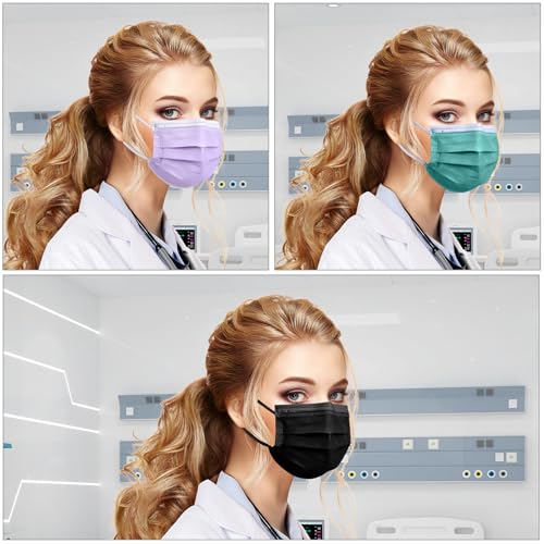 Disposable Face Mask 4-Ply for Adult, Soft Face Masks, Breathable Safety Mask… - color: Green Single
