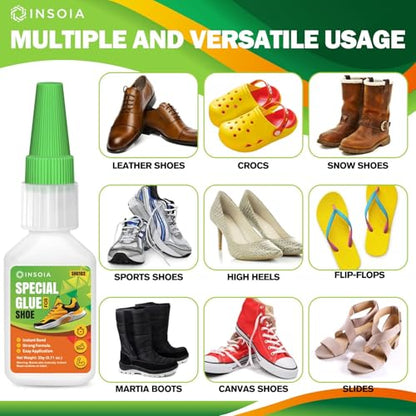 INSOIA Clear Super Glue for Shoe Repair, 20g, Waterproof, Strong, Quick Fix, Bonding Shoe Sole, Boots, Sandals, Sneakers, Leather & Footwear Items - size: 20 Grams * 1 Pack, style: Shoe Glue