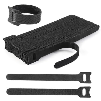 Nettbe Reusable Cable Ties, 60 PCS 8 Inches Adjustable Cord Straps Wire Organizer Cord Wrap and Hook Loop Cable Management - size: 8inches-60pcs