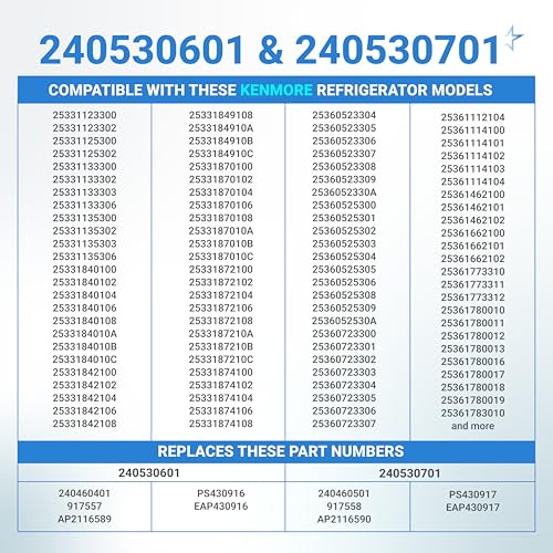 BlueStars 240530601(Left) & 240530701(Right) Refrigerator Pan Hangers, Drawer Slide Rail Replacement, Drawer Hanger – For Kenmore & Frigidaire Refrigerators – Replaces 240460401, 240460501