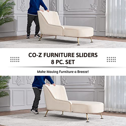 CO-Z Felt Furniture Sliders - 8 Pack with 4 Plastic & 4 Felt Sliders, 3 1/2" Reusable Furniture Sliders for Carpet Hardwood Floors, Heavy-Duty Furniture Gliders Movers, Moving Pads for Heavy Furniture - size: 3 1/2" Round-8 Pack, Plastic + Felt