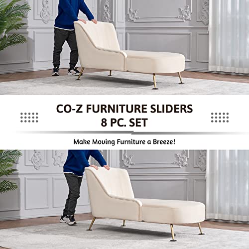CO-Z Felt Furniture Sliders - 8 Pack with 4 Plastic & 4 Felt Sliders, 3 1/2" Reusable Furniture Sliders for Carpet Hardwood Floors, Heavy-Duty Furniture Gliders Movers, Moving Pads for Heavy Furniture - size: 3 1/2" Round-8 Pack, Plastic + Felt