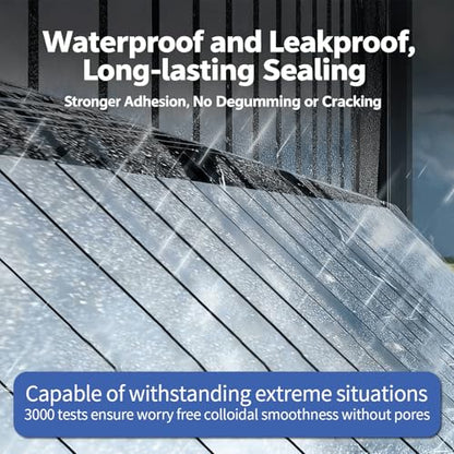9900 Sealant Waterproof,Outdoor Silicone Sealant, Permanently Repairs Roof & Wall Cracks, Waterproof, Heat & Stretch-Resistant, Tough & Tear-Proof for Exteriors (Transparent) - color: Transparent