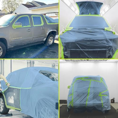 Tangibay Pre-Taped Masking Film for Painting - 56" x 66' Painters Plastic Sheeting for House & Automotive Paint, Tape and Drape for Covering Cars, Walls, Windows and Furniture Protection (6 Rolls) - size: 6 Rolls: 56"x66'