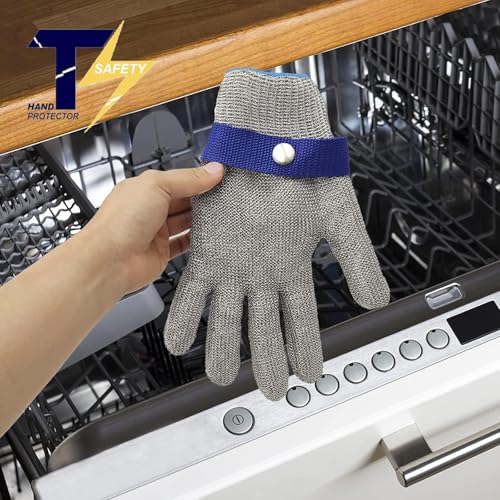 2.0 ANSI A9 Cut Resistant Gloves Stainless Steel Mesh Metal Wire Glove Durable Rustproof Reliable Cutting Glove for Meat Processing, Food Cutting (Medium - size: Medium (Pack of 1)