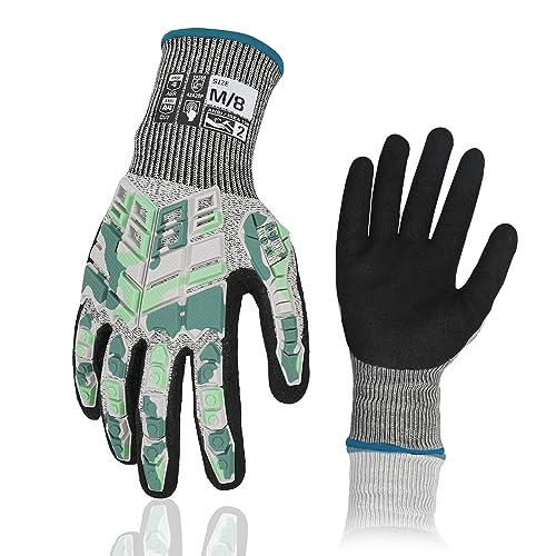 Safety Work Gloves, Impact Gloves for Men Women, Cut Resistant Non-Slip Heavy Duty Gloves with Nitrile Grip, Touch Screen Glove with Impact Protection for Mechanic Construction, Medium, Camo - color: Camouflage, size: Medium