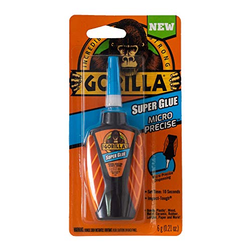 Gorilla Micro Precise Super Glue, 6 Gram, Clear, (Pack of 6) - size: 6 - Pack