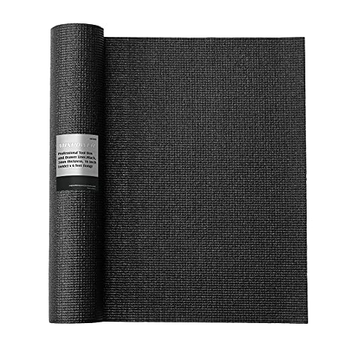 MIXPOWER Professional Tool Box Liner and Drawer Liner,Easy Cut, Non-Slip Foam Rubber Toolbox Drawer Liner Mat - Adjustable Cabinet Liners,Black,16 inch (Wide) x 6 feet (Long), 3mm Thickness - size: 16"W x 72"L