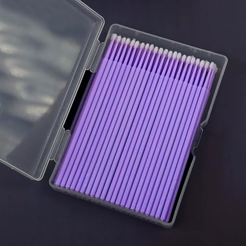 100 Pcs Touch Up Paint Brushes, Repair Paint Brushes，for Automotive Paint chip Repair, Clearance Cleaning,Be Applicable to fine Operation and Other Details.（1.5mm& Purple）