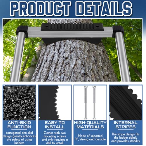 Briwooody Rubber Steep Ladder Stabilizer, Anti-slip Ladder Accessory, Extension Stepladder Attachment Against Wall, Fall Prevention, Scratch Protection, Telegraph Pole Trunk for Added Stability Safety