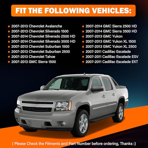 Yinlowa Front Left Driver Side Interior Door Handle Kit Replacement for 2007-2013 Chevy Silverado Tahoe Suburban Avalanche, GMC Sierra Yukon XL, Cadillac Escalade, Replaces 20833606 20871488 80374 - size: Left Driver Side